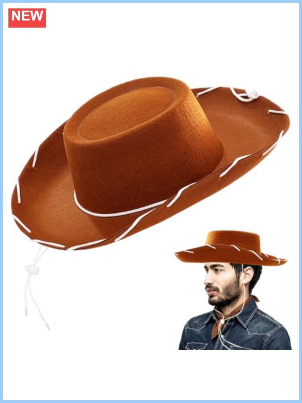 Western Cowboy Hat Felt Cosplay Costume Sheriff Hat Adjustable